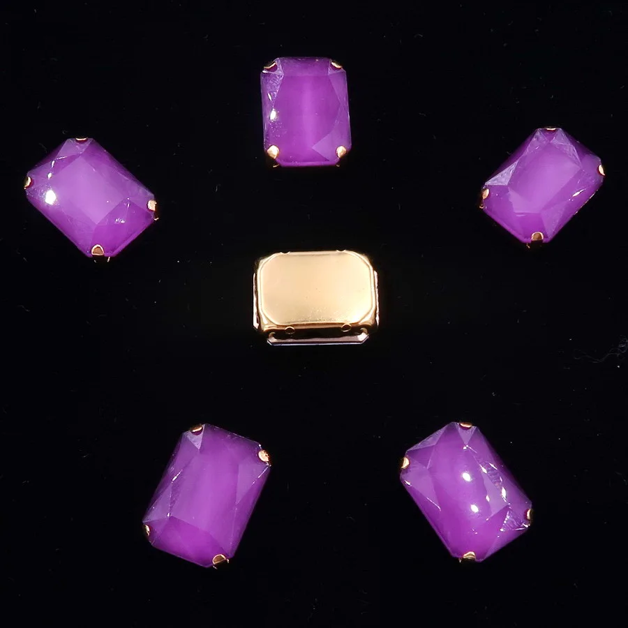 Rechteckige goldene Krallenfassungen, 20 Stück/Packung, 13 x 18 mm, Jelly Candy & AB-Farbe, Glaskristall zum Aufnähen, Strass für Hochzeitskleid, DIY – Detail 18