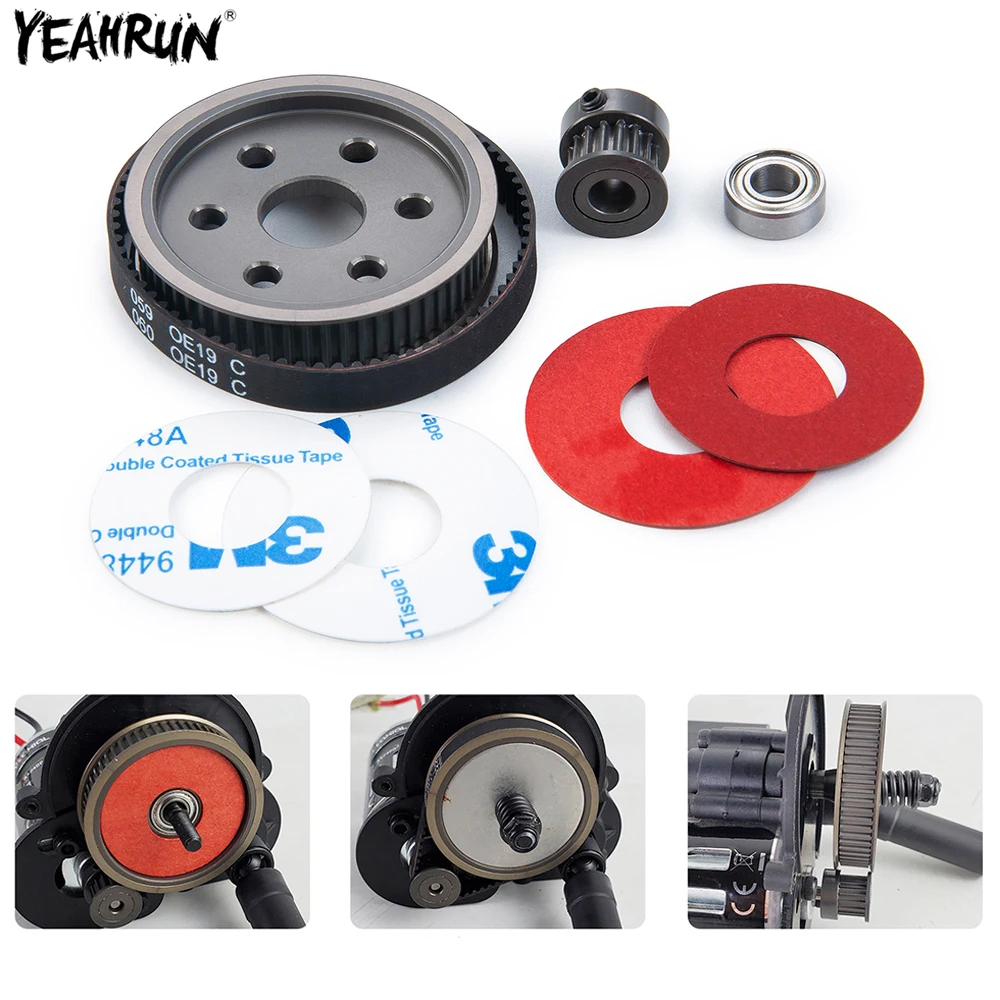 

Ременной привод YEAHRUN 3,17/5,0, трансмиссионная система s для 1/10 RC Crawler Axial SCX10 SCX10 II 90046, детали для модернизации редуктора двигателя