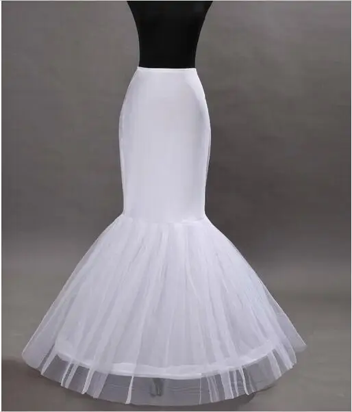 ขายส่งราคา1 Hoop Bone เอวยางยืด Petticoat สำหรับเจ้าสาว Mermaid ชุดแต่งงาน Crinoline Slip Underskirt Fast Fast