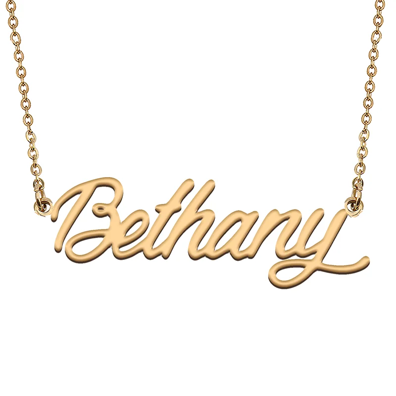 

Цепочка с именем под заказ от Бетани, искусственное колье, персонализированные ювелирные изделия, подарок для женщин, девушек, подруг, рождественский подарок