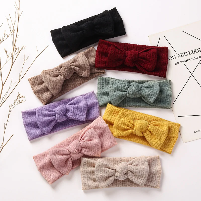 

8Pcs/Lot Baby Headband Cable Knit Headbands For Children Elastic Hair Bands Girl Accessories Infant Headwrap Soft Turban Newborn