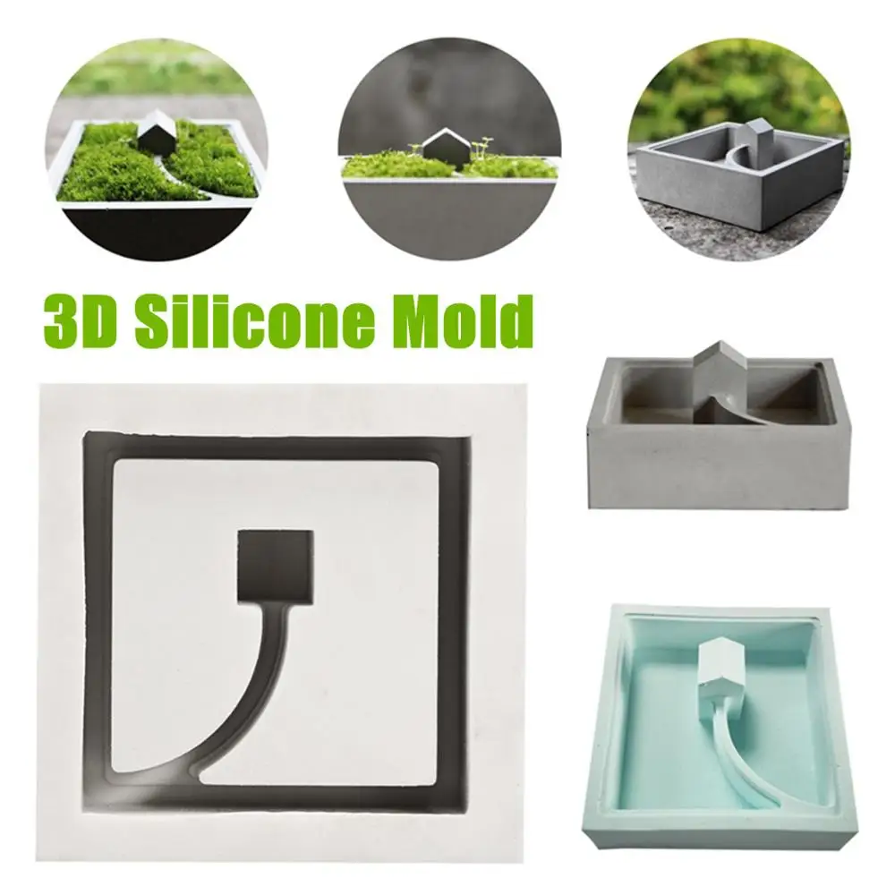 DIY Silicone Concrete Mold Flower Pot Planter Cement Vase Soap Mould Garden Decorations