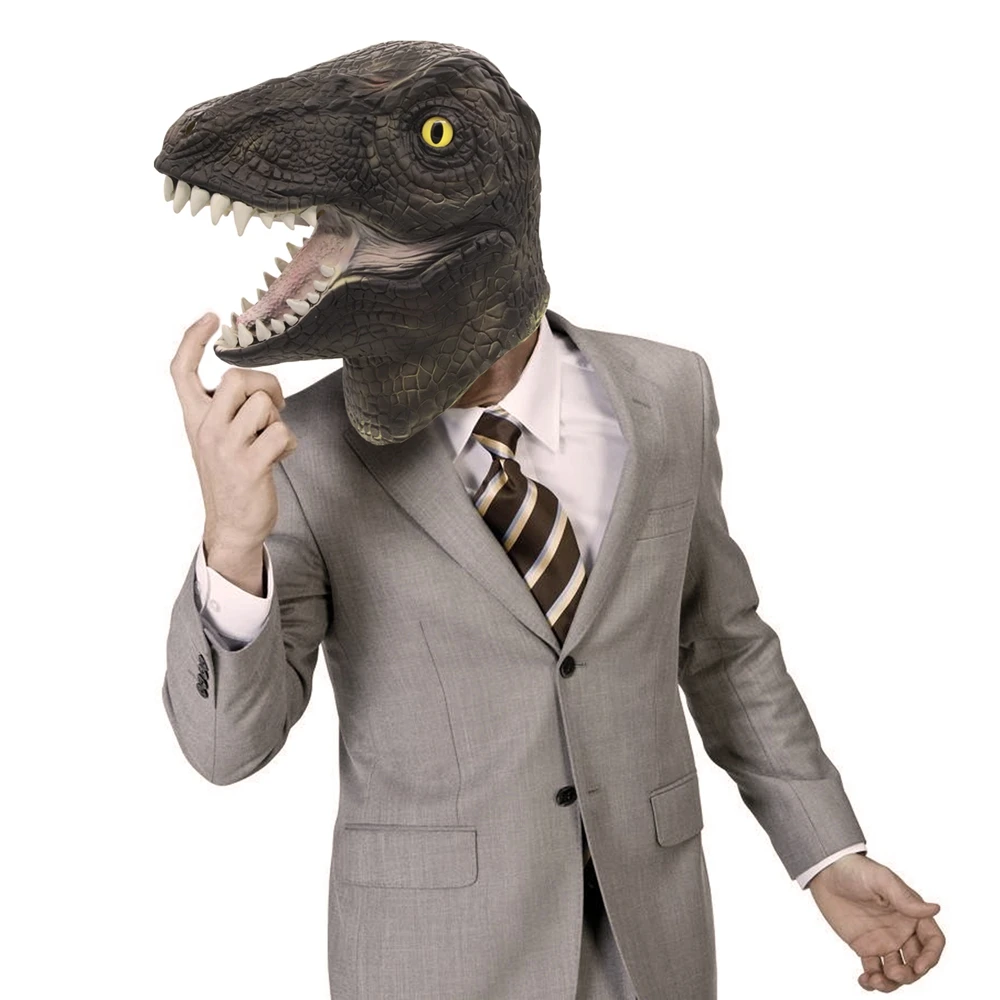

Dinosaur Head Mask Scary Latex Halloween Costume Mask for Masquerade Party Cosplay Halloween animal mask