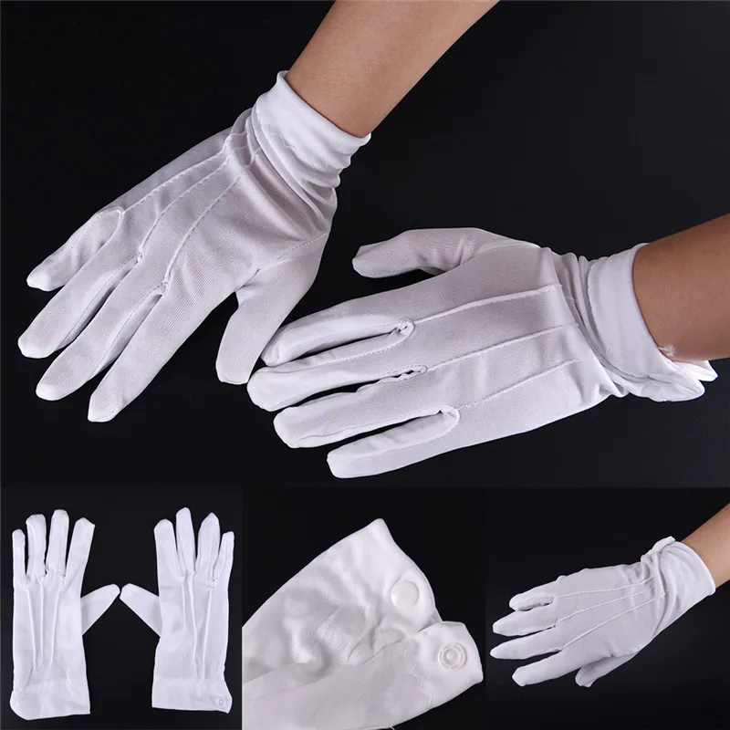 1Pair White Formal Gloves Tactical Gloves Tuxedo Honor Guard Parade Santa Men Inspection Jewelry Driving Gloves