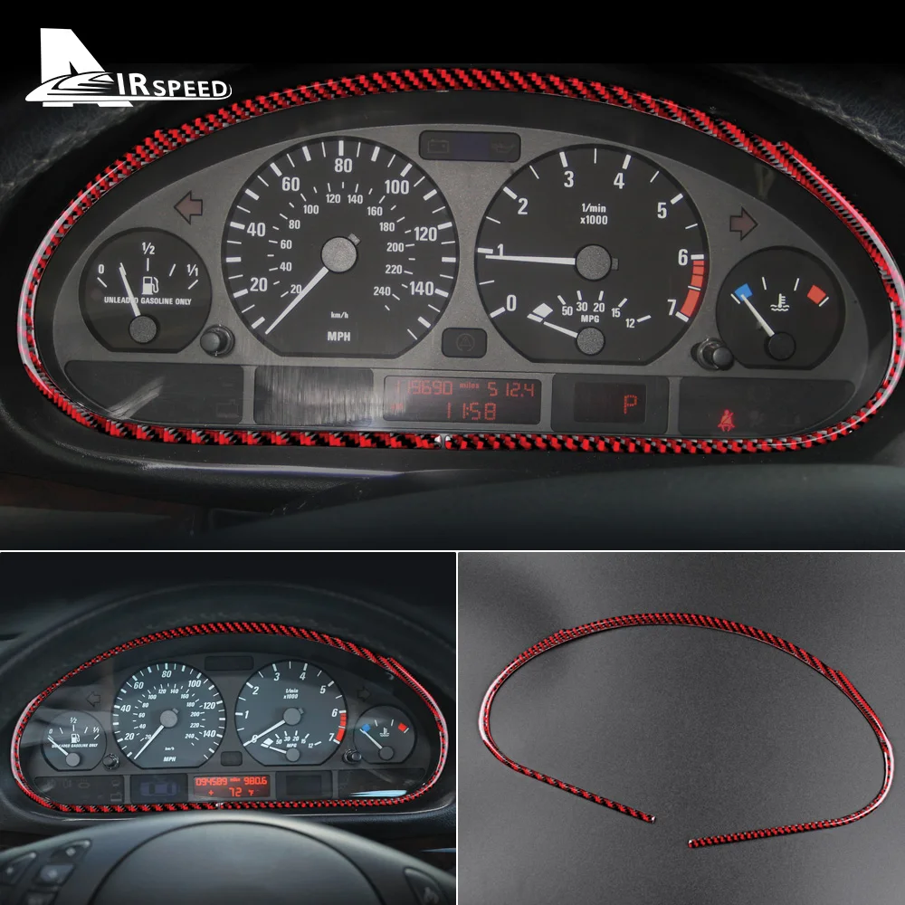 For BMW E46 3 Series 1998 1999 2000 2001 2002 2003 2004 2005 2006 Speedometer Frame Real Carbon Fiber Car Accessories Stickers