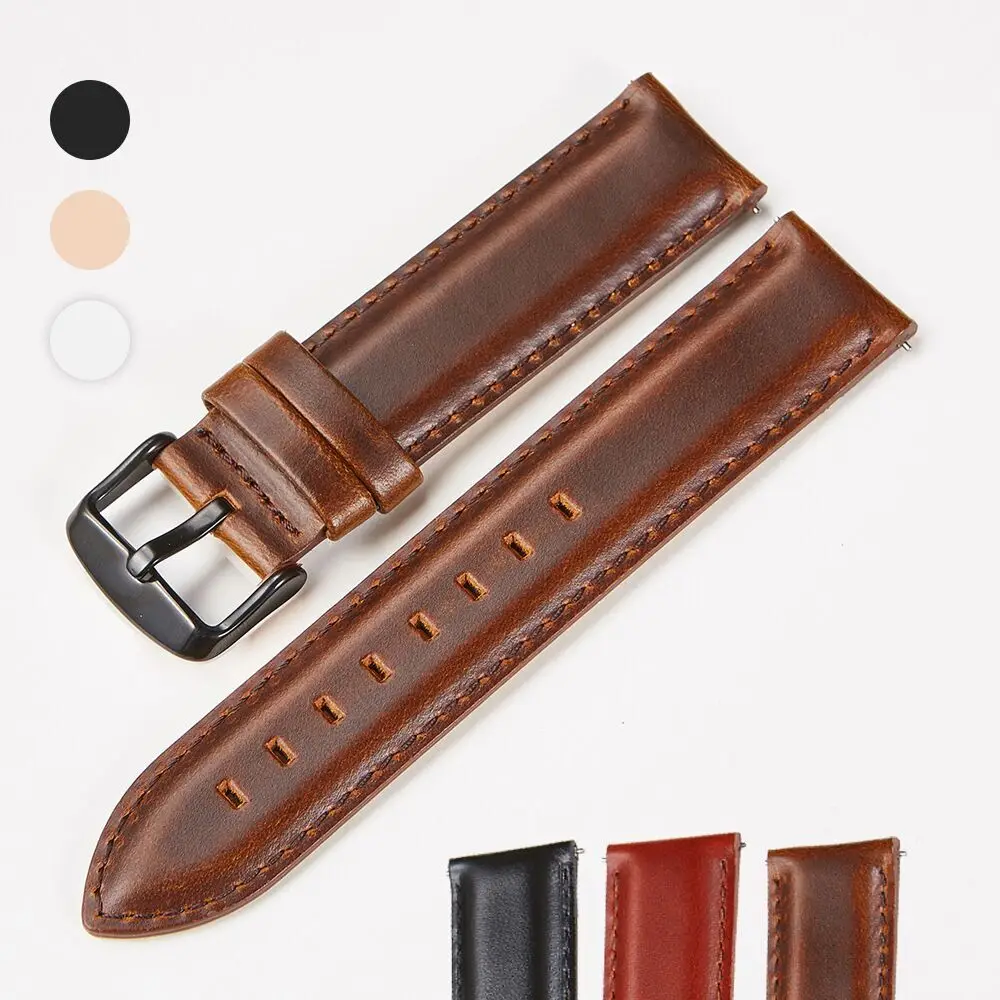 

Italy Oil Leather Watchband for Diesel Fossil Timex Arma DW Quick Release Watch Band Wrist Strap 18 20 22mm DIY Replace +Tool