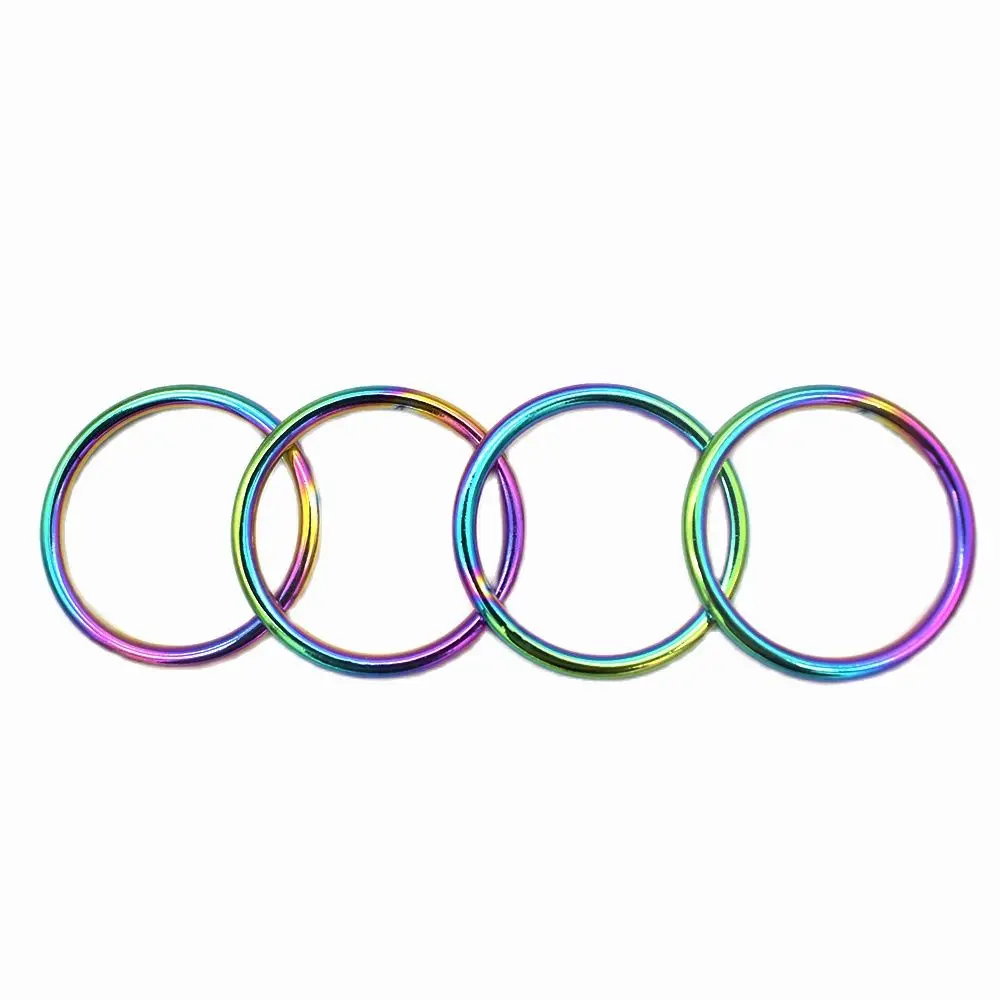 

30mm Rainbow O ring Non Welded O Buckles Semicircle Buckles Sliding O Rings Belt Buckles Strap Craft Hardware-6pcs