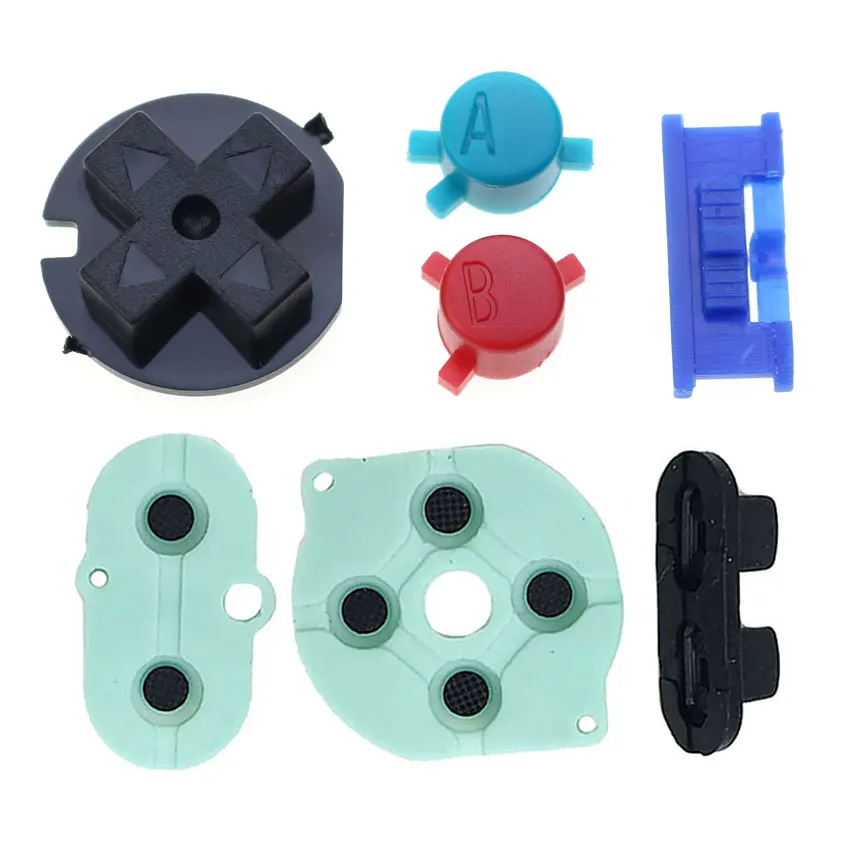 JCD 1ชุดสำหรับเกม Nintendo Game Boy กระเป๋าซิลิโคนยาง Pad ปุ่ม Conductive สำหรับ GB GBC GBP Power On off D แผ่นปุ่ม AB