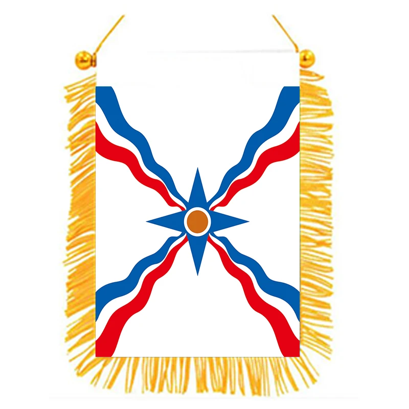 xvggdg   Assyria Flag Assyrian Empire Double Sided Mini Hanging Flags High Quality Polyester Printed