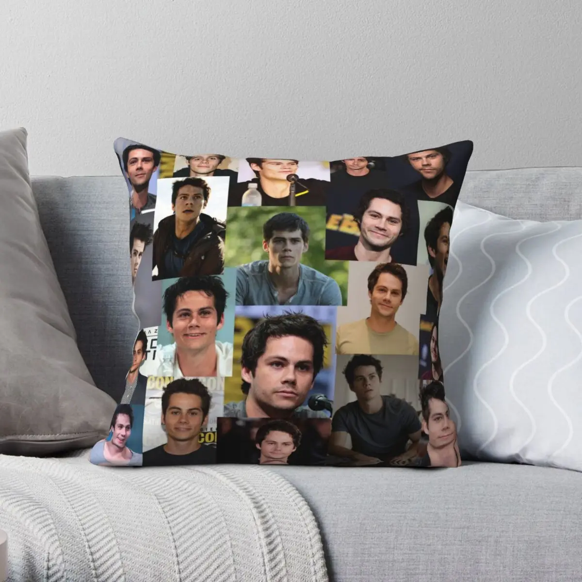 

Dylan O'Brien Collage Pillowcase Polyester Linen Velvet Creative Zip Decor Room Cushion Case