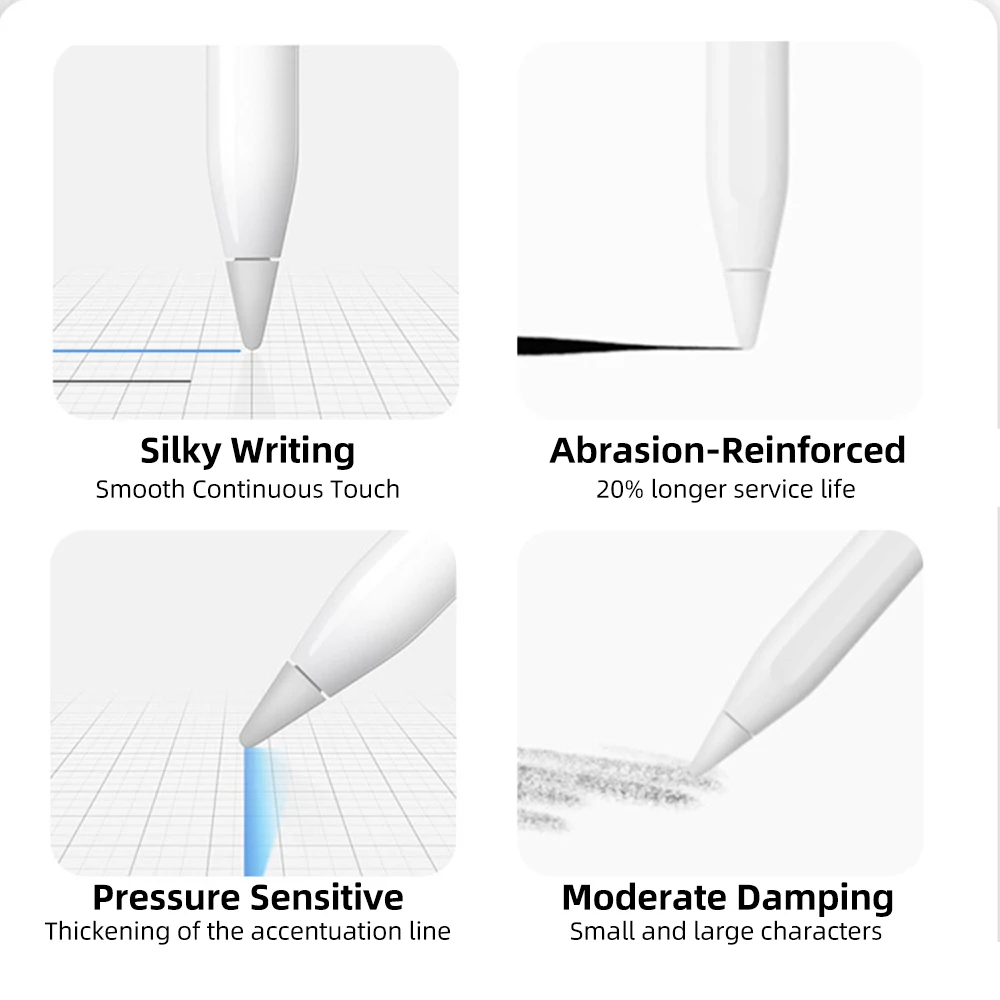 For Apple Pencil 1st 2nd Generation Tip For Apple Pencil Nib Double-Layered For iPad Stylus Pen Replacement Nib For iPencil Tips