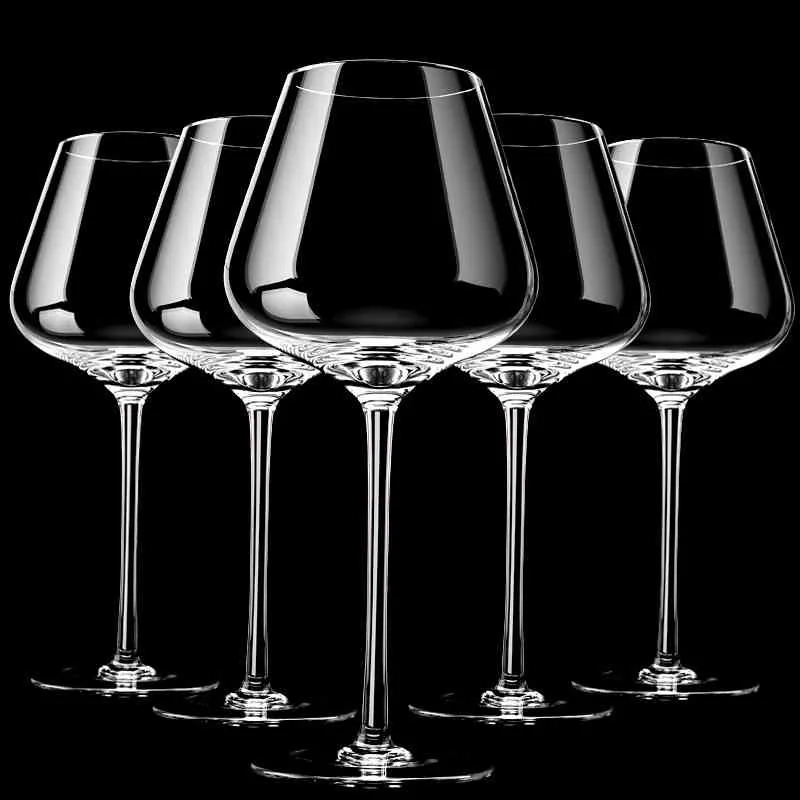 2Pcs Collection Level Handmade Red Wine Glass Ultra-Thin Crystal Burgundy Bordeaux Goblet Art Big Belly Tasting Cup Wedding Gift