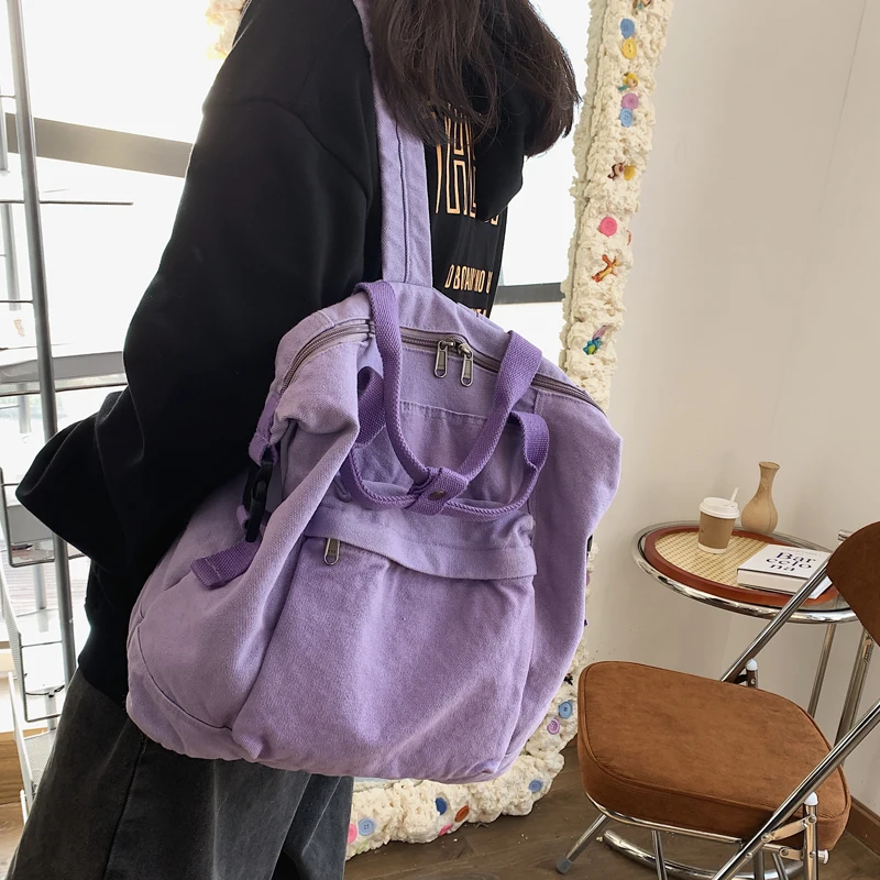 

NEW Schoolbag Female Korean Version Of Harajuku Ulzzang Student Backpack Vintage Feeling Lazy Style Canvas All-match Backpack