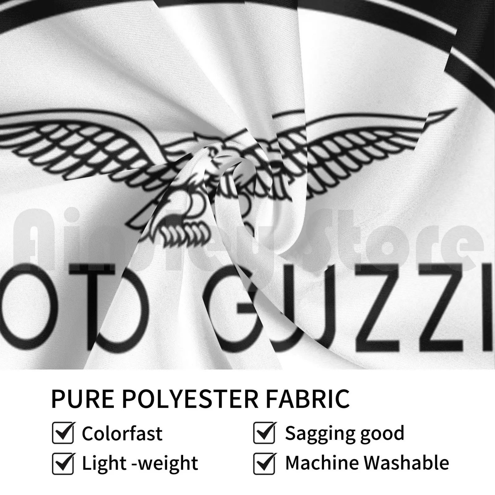 Moto Guzzi Fan Art Logo White Vintage Tapestry Background Wall Hanging Moto Guzzy Moto Guzzi Classic Classics Bike