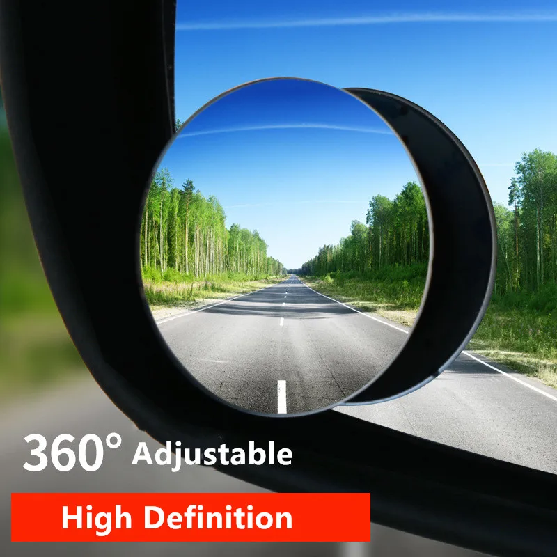 Universal 360 Degree HD Blind Spot Mirror For Car Reverse Frameless Ultrathin Wide Angle  Convex Rear View Mirror Car Accessorie