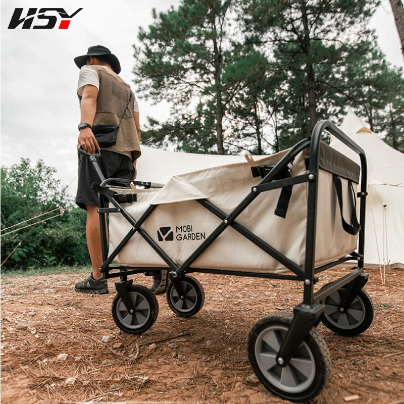 Outdoor Multifunctional Storage Four-Way Folding Trolley, Camping, Stall, Traveling, Camping, Stall