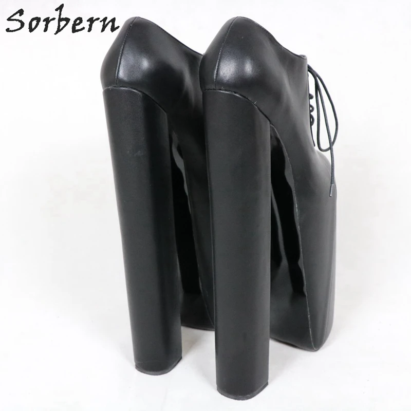 Sorbern 30cm Extrem High Heel Women Pump With Thick Platform Round Toe Lace-up Pump Shoes Ladies Custom Size 33-48 High Shoe