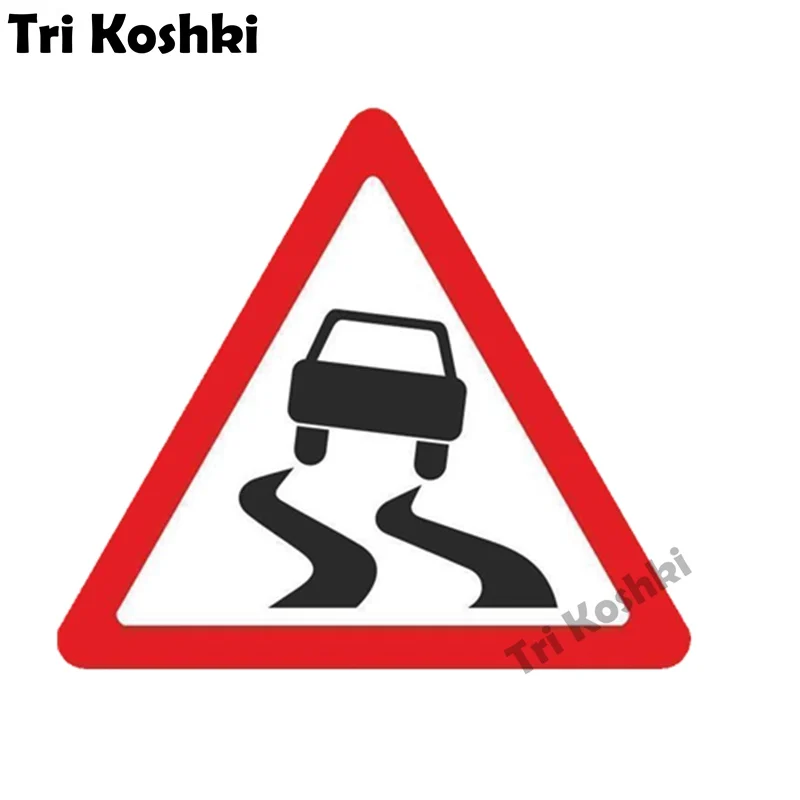 Tri Koshki KCS315 Warning Sign 1.15 Sliding Road Car Sticker PVC Decals Sticker on Car motorcycle Truck