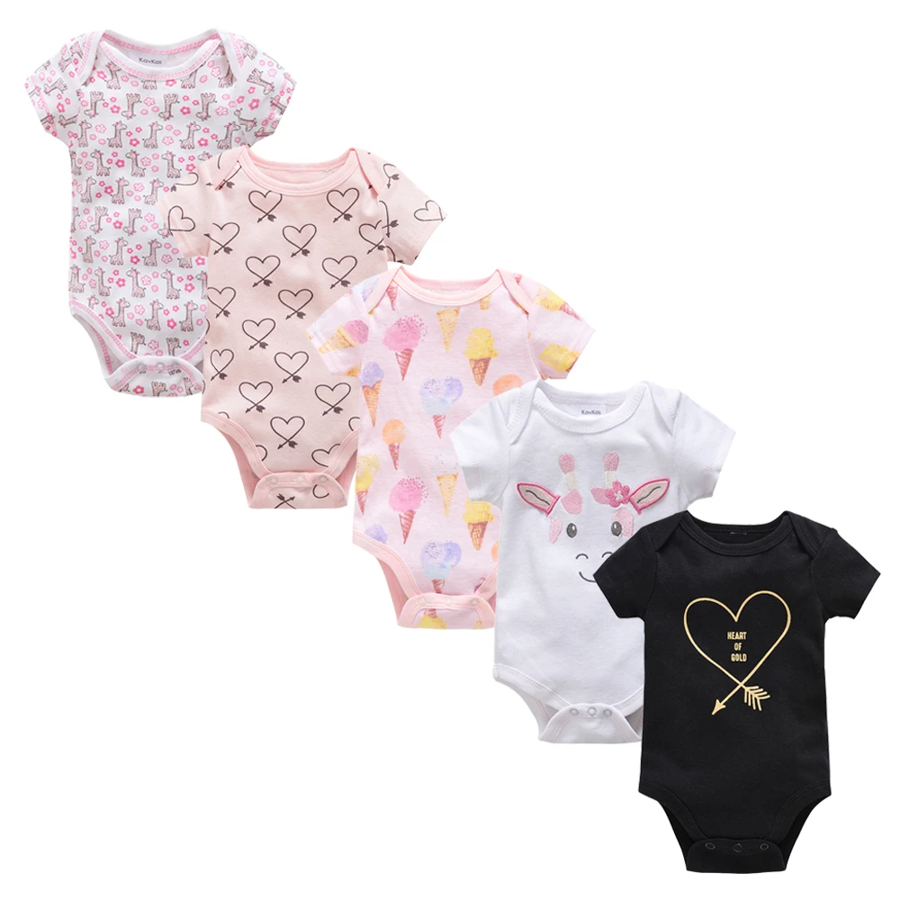 

3pcs 5pcs Newborn Bodysuit Cotton Baby Girl Boy Clothes Short Sleeve Outfit Cartoon body baby ropa de bebe