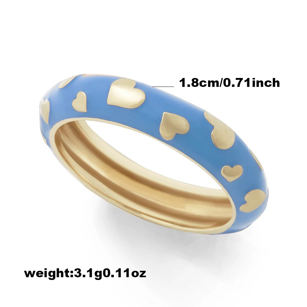 Lost Lady Fashion Heart Surround Rings For Women Simple Enamel Alloy Multicolor Finger Rings Wholesale Accessories Party Gifts