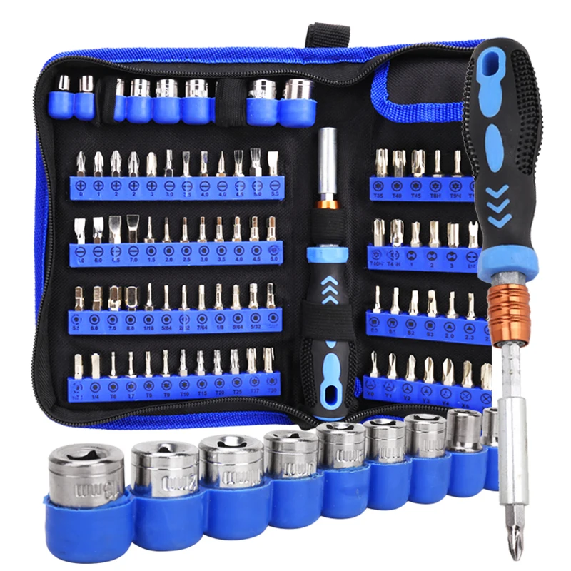 Magnetic Screwdriver Set, Torx, Phillips, parafuso Bits, DIY Ferramentas Manuais, Motocicleta, Computer Repair Tool Kit, 110 em 1