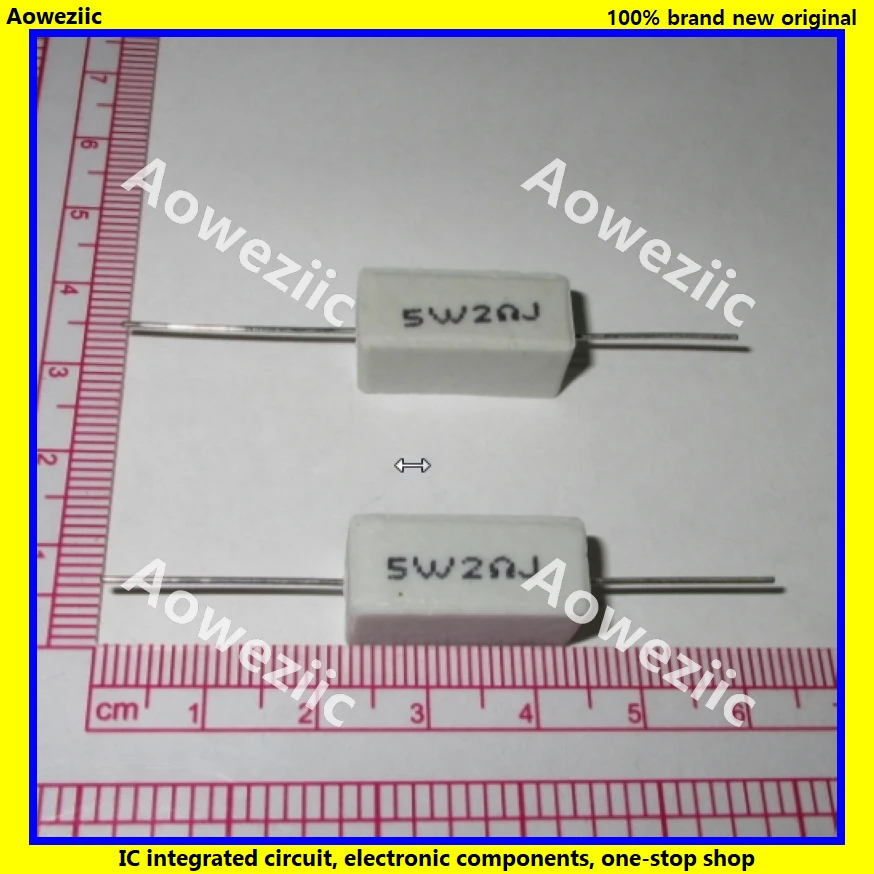 10 Chiếc RX27 Ngang Xi Măng Chịu 5W 2 Ohm 2R 2RJ 5W2RJ 5W2OHM 5W 2ohm Gốm Chống Độ Chính Xác 5% Công Suất Kháng