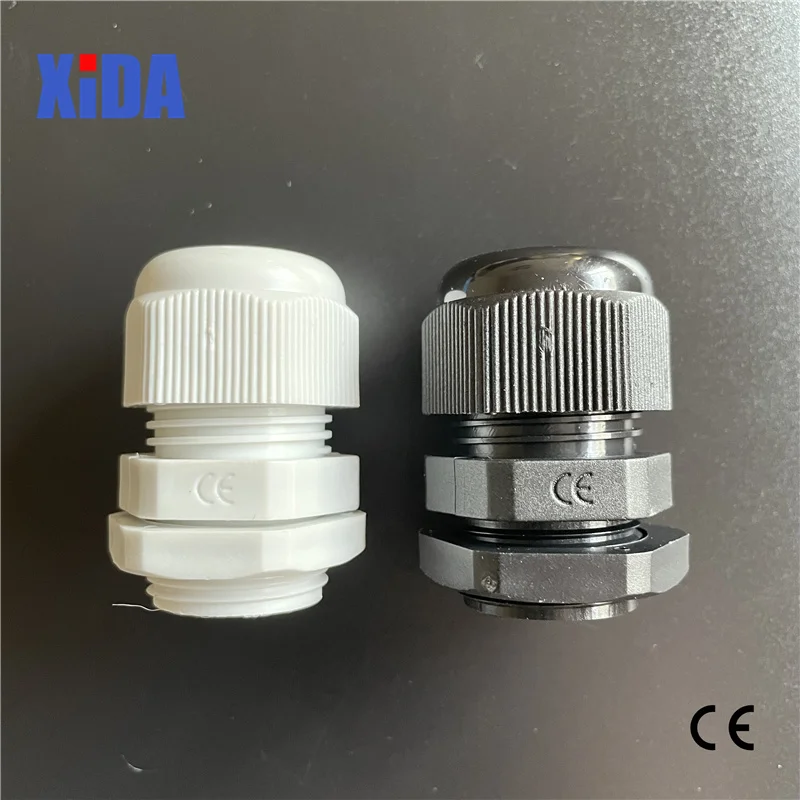 40pcs Each of 8 PG7 PG9 PG11 PG13.5 PG16 Thread Nylon Cable Gland Kit Wire Connector Waterproof Plastic Cable Gland Reducer
