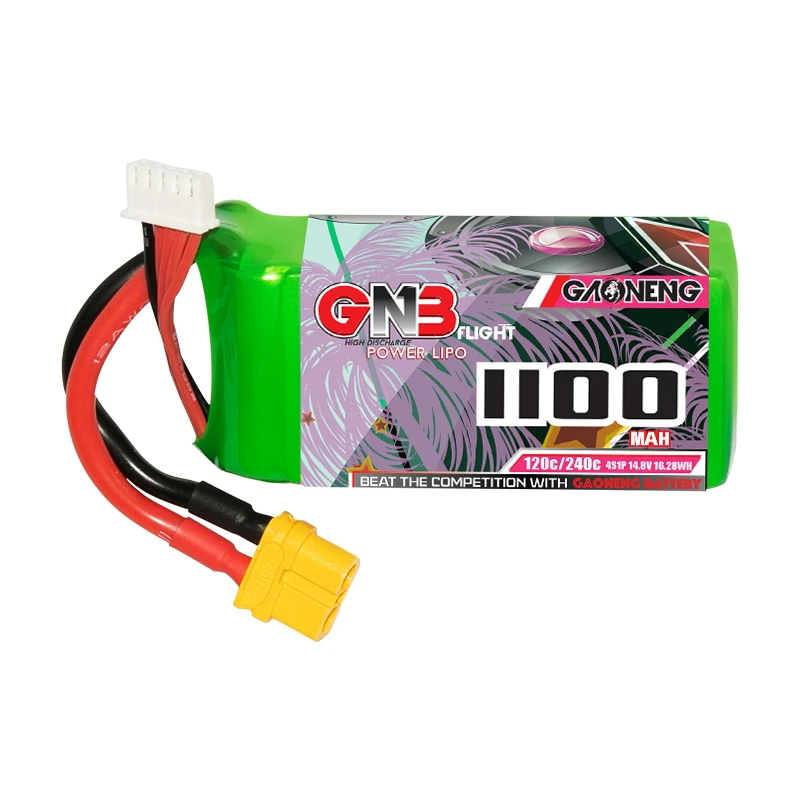 GAONENG GNB 1100MAH 14.8V 4S 120C XT60 RC LiPo Battery Drone FPV Light Weight New Model High C Rate