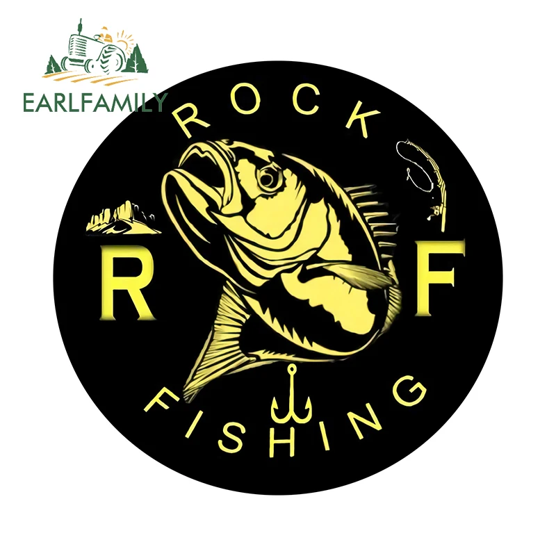 

EARLFAMILY 13cm x 12.5cm for Rock Fishing Vinyl Car Stickers Surfboard Camper Decals Waterproof Sunscreen Car Door Protector