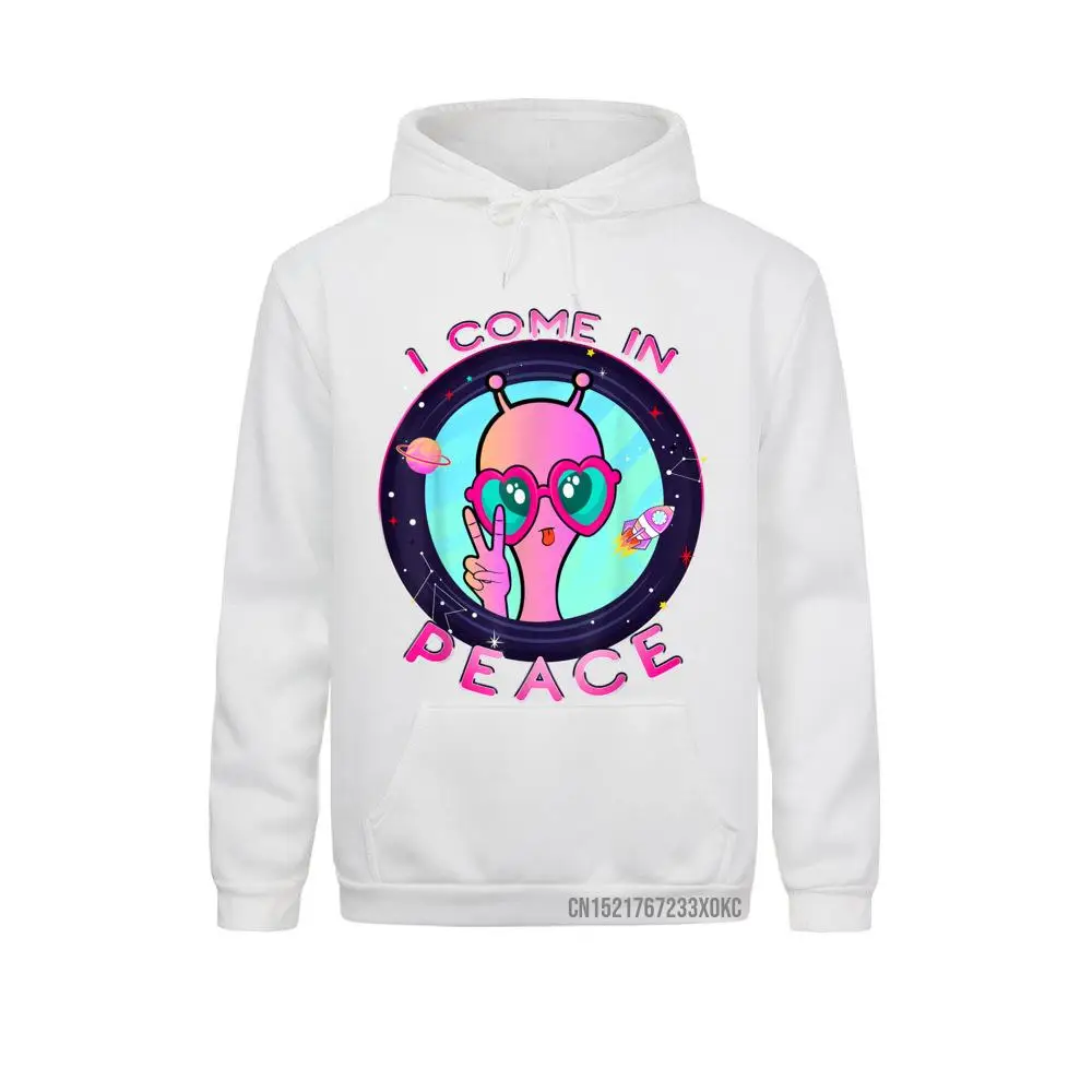 Cute Alien Pocket I Come In Peace Ufo Funny Rave EDM Plur Hoodie Men Sweatshirts Outdoor Hoodies Retro Personalized Hoods