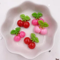 Resin Lovely Fruit Cherry Flatback Cabochon Stone Figurines Applique Home Decor Crafts DIY Girl Bow Scrapbook Craft OH60