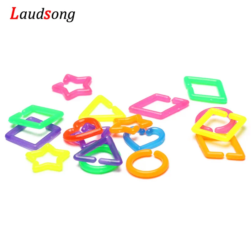 100pcs/lot  Colorful Mix Shape Plastic Jump Rings Split Rings Connector For Jewelry Making Findings DIY Accessories Supplies