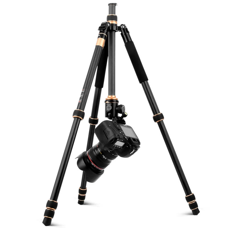 QZSD Q222C Compact carbon fiber photography equipment tripod stand for SLR camera tripod kit 62.8\