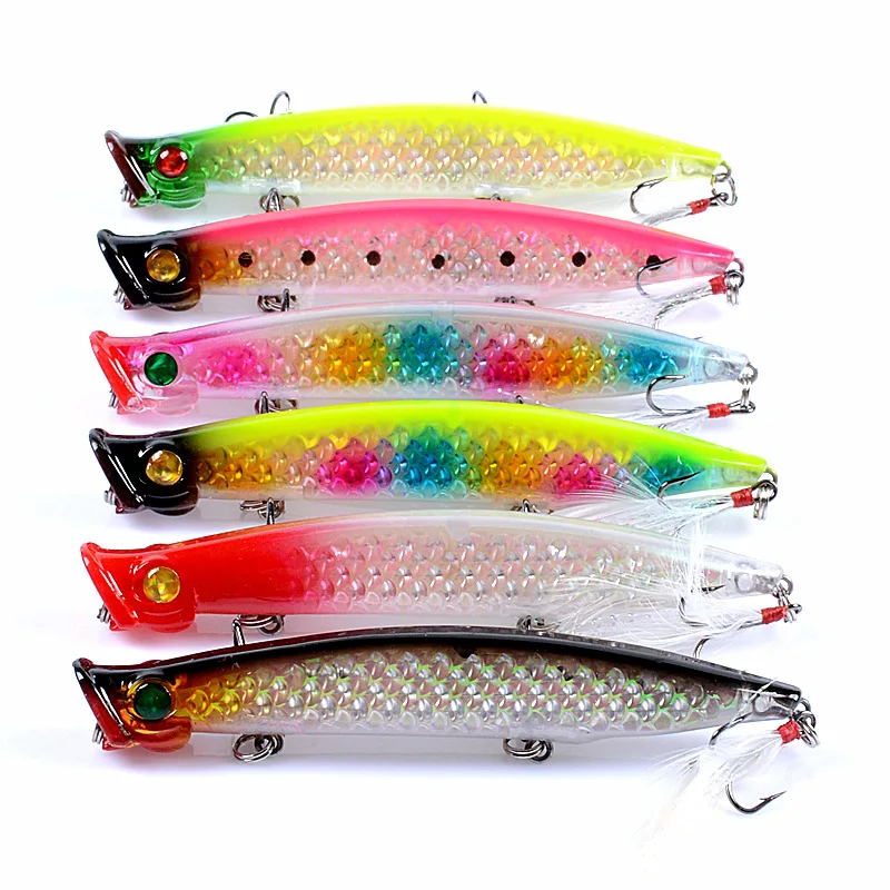 East Rain Topwater Bait for Freshwater Saltwater Fishing Lure 11.1cm 13.2g 2pcs Popper  Artificial Hard Bait Free Shipping