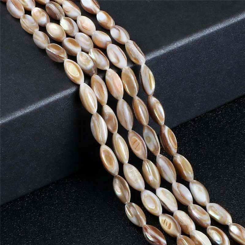 DIY Jewelry Brown Natural Freshwater Shell Mother Of Pearl Beef Tendon Loose Spacer Beads For Making Bracelet Necklace Handmade