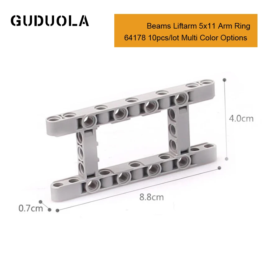 Guduola Parts 64178 Beams Liftarm 5x11 Arm Ring MOC Building Blocks Educational DIY Creative Toys for Kid 10pcs/lot