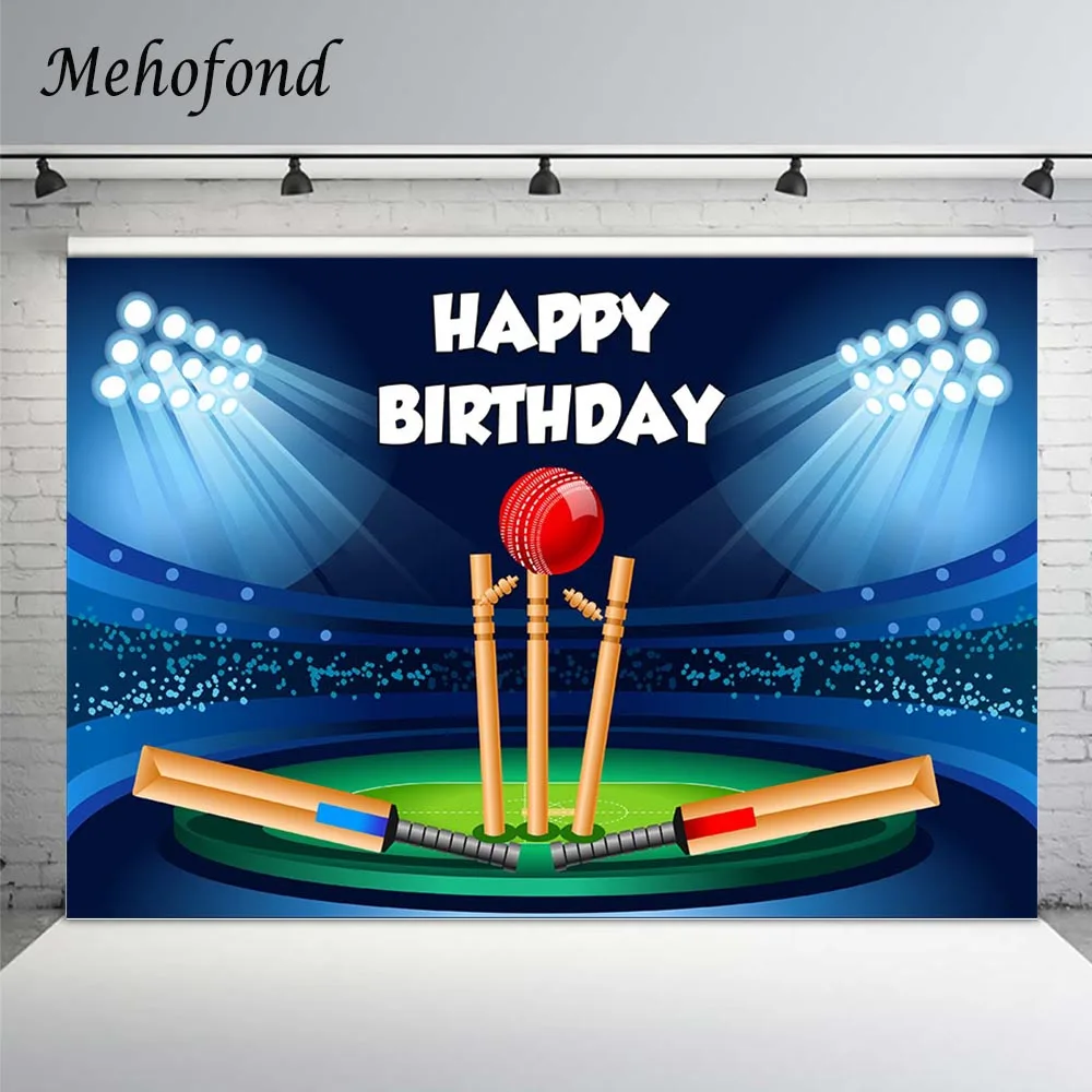 Mehofond Cricket Stadium Backdrops Boys Birthday Party Portrait Photography Backgrounds for Photo Studio Photozone Banner Props