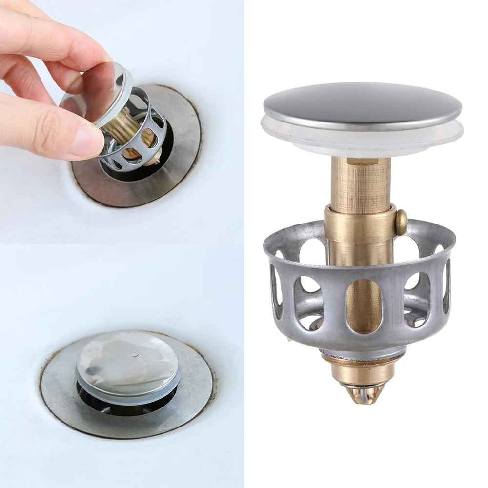 Universal Explosion-proof Wash Drain Filter Pop Up Basin Bounce Core Sink Drain Plug Bathroom Lavatory Kitchen Bathtub Tool