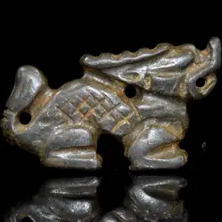China Tibet Hongshan Culture Natural Meteorite Iron Stone Carved Golden Cicada Decoration Statues  Ornaments Amulet Mascot