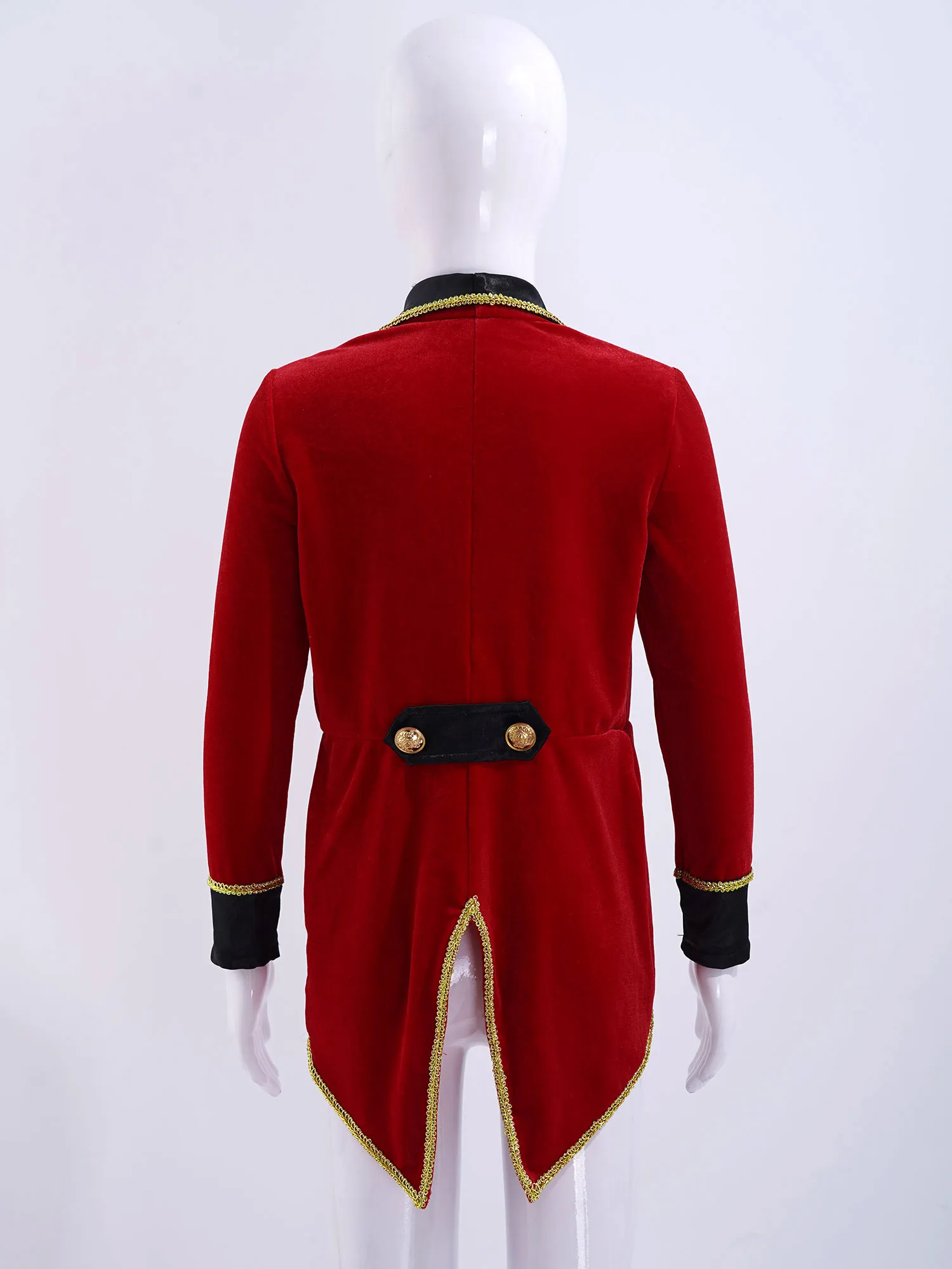 Kids Girls Showman Circus Ringmaster Cosplay Costume Lapel Collar Long Sleeves Tuxedo Coat Boys Showman Role Play Jacket Tops