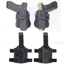 Tactical Belt Gun Holster Left Right Hand Gun Case Waist Airsoft Pistol Drop Leg Thgih Holster for Glock 17 18 19 22 23 26 31 44