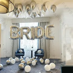 16inch Silver Bride To Be Letter Aluminum Foil Balloons Set Wedding Valentine's Day Engaged Party Decoration Decor Supplies