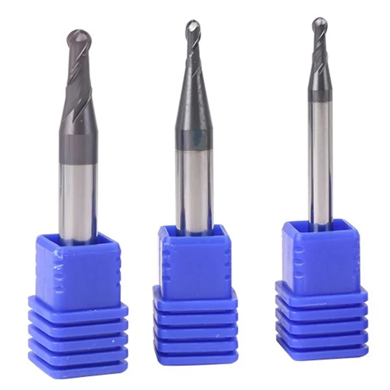 Milling Cutter HRC 50° 2 Flutes Ball Nose End Mill Tungsten Carbide Steel Milling Tools R0.5mm - R10.0mm Cutting Router SANAI