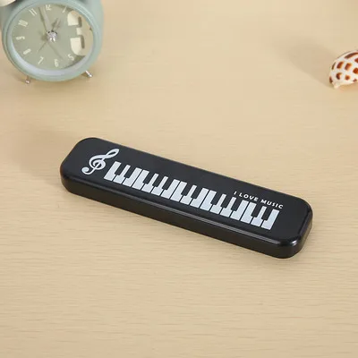 Estuche de lápices de notas musicales creativas para niños, mini Teclado de piano simple, llave triple, caja de papelería para estudiantes, regalos