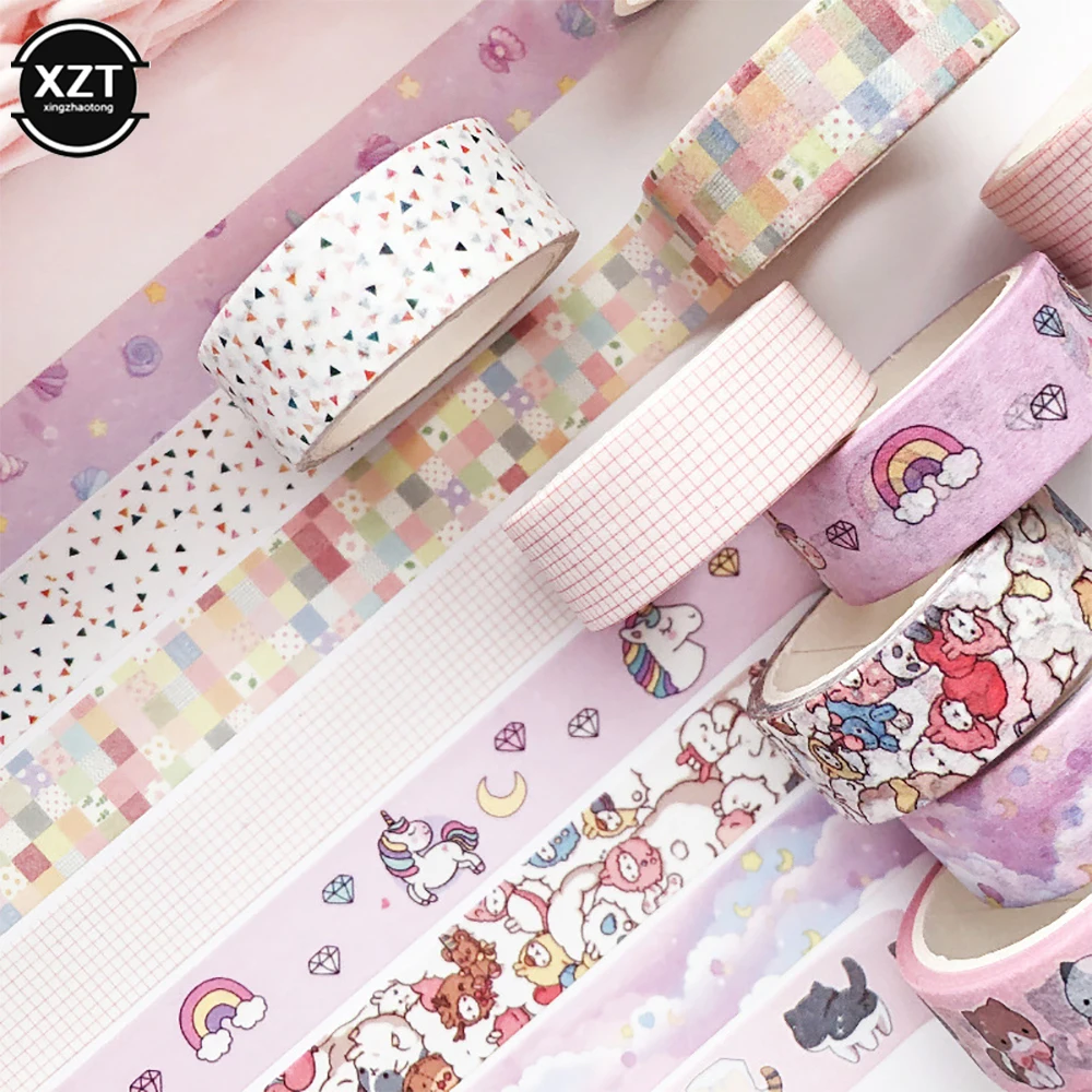 Washi Tape ตกแต่งน่ารักกาวเทป DIY กระดาษกาวสำหรับสติกเกอร์ Scrapbooking โรงเรียนเครื่องเขียนเทป