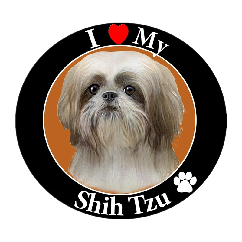 

S40547# Self-adhesive Decal fI Love My Shih Tzu Dog Car Sticker Waterproof Auto Decors on Bumper Rear Window