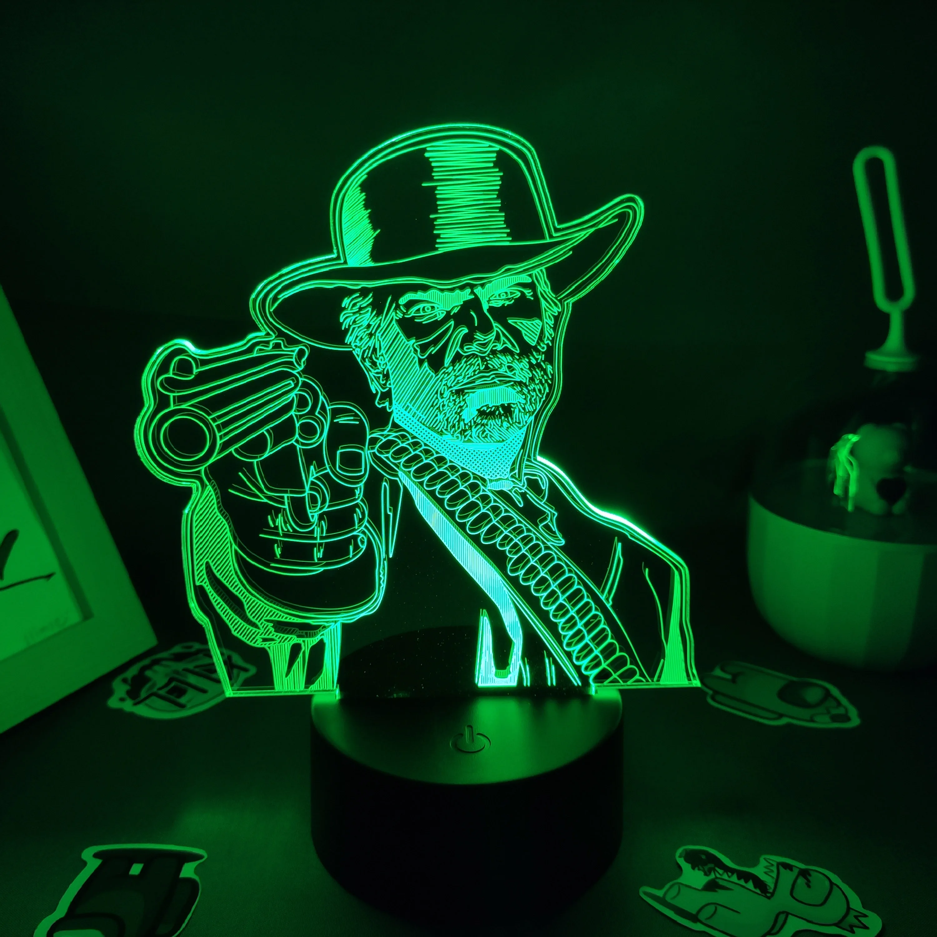 Red Dead Redemptions 2 Game Figuur Arthur Morgan Lamp Led Rgb Nachtlampje Cool Gift Vriend Gaming Kamer Tafel Kleurrijke decoratie