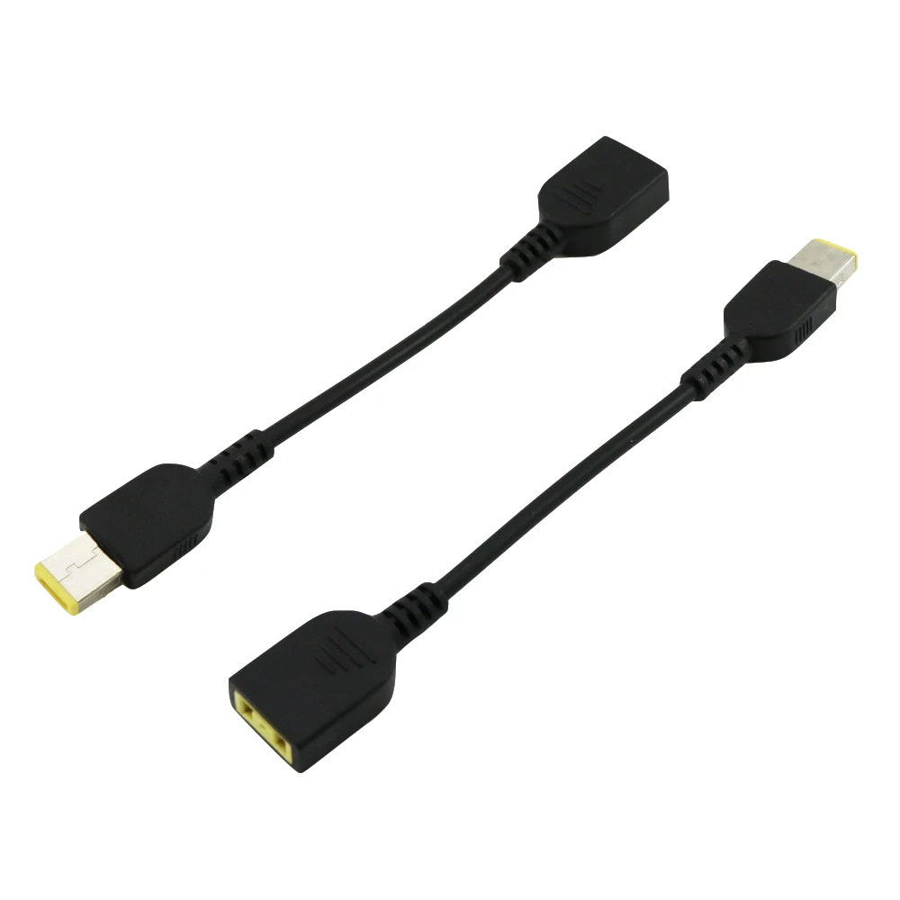 1pc Square DC Power Male to Female Extension Charge Cable for Lenovo ThinkPad Carbon Laptop 15cm