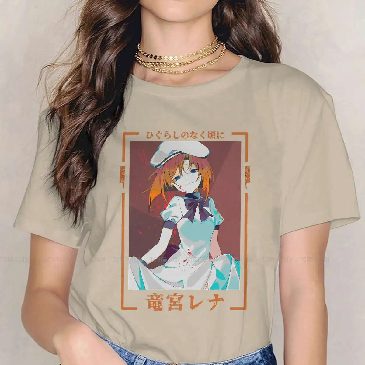 Rena Ryuugu Insane Casual TShirt Higurashi No Naku Koro Ni Printing Streetwear T Shirt Women Tee Unique Gift Idea