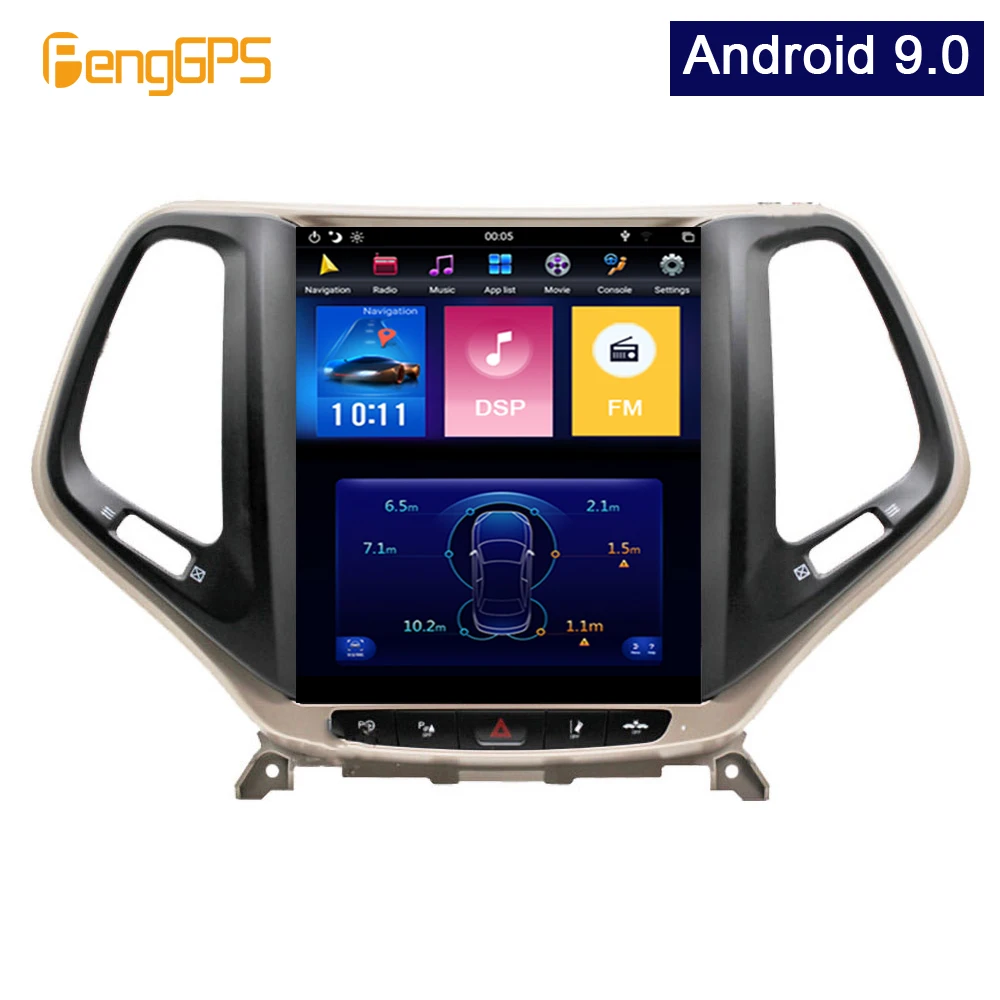 

Android 9.0 Tesla Vertical Screen car Player GPS Navigation for JEEP cherokee 2014-2019 Audio Player 10.4 inch